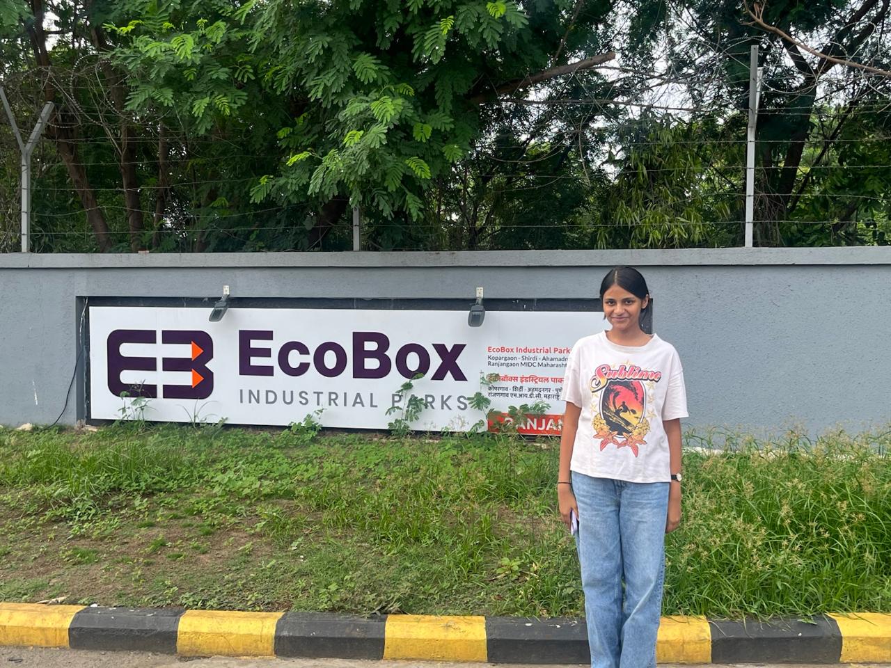 Anagha at an EcoBox industrial park